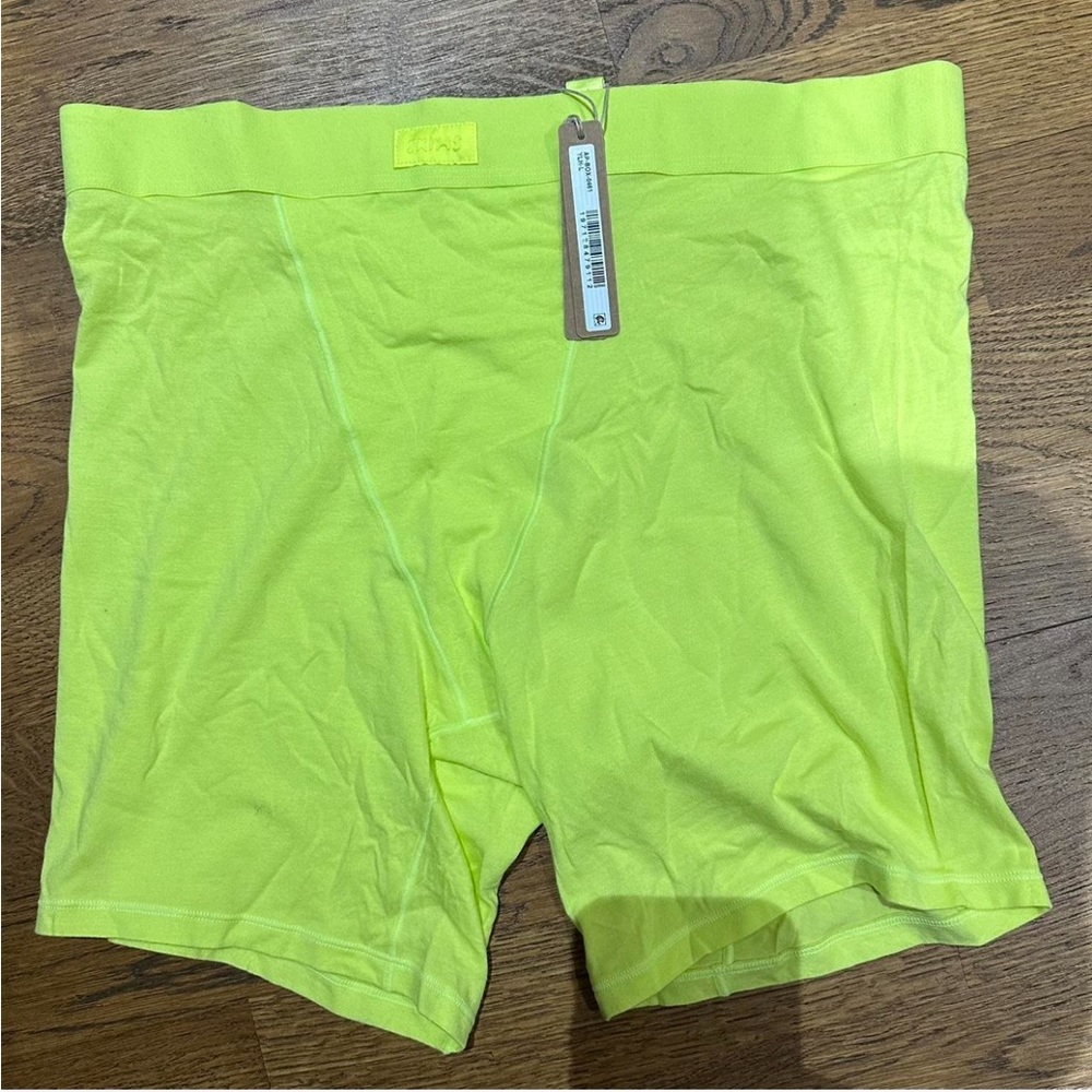 ISO: skims yellow highlighter boxers and tshirt.